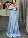 Ball Gown/Princess Sweep Train Off-the-shoulder Satin Pockets Prom Dresses #Milly020112831