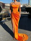 Sheath/Column Strapless Satin Prom Dresses With Ruched #Milly020112976