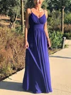 A-line V-neck Chiffon Floor-length Prom Dresses With Ruffles #Milly020113074