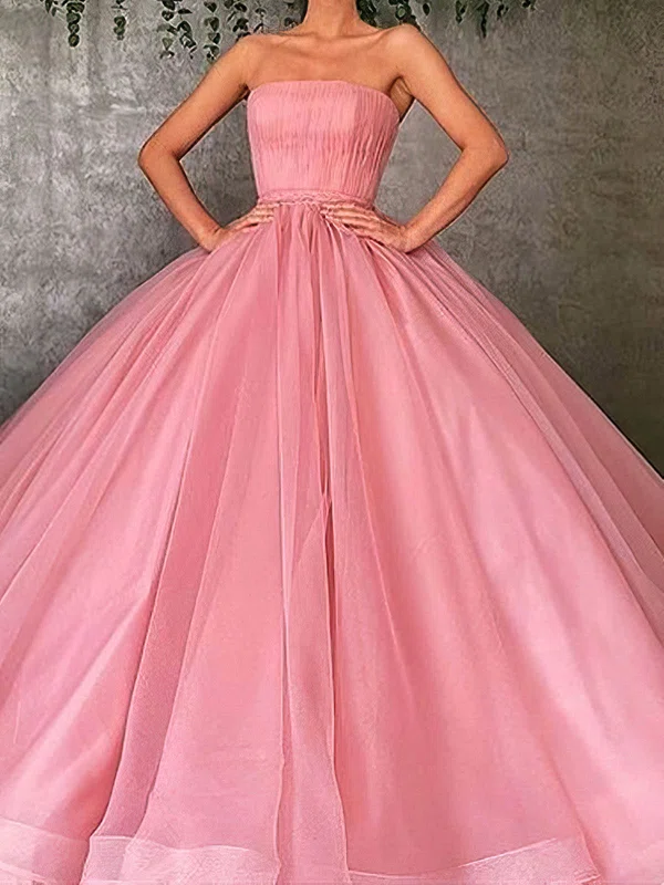 Ball Gown/Princess Floor-length Straight Tulle Elegant Prom Dresses #Milly020113116