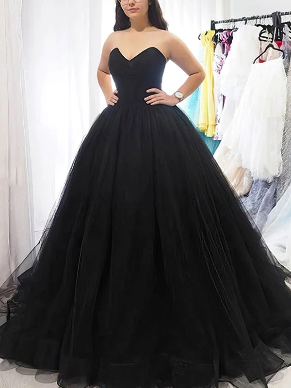 Princess Sweetheart Tulle Sweep Train Prom Dresses #Milly020113143