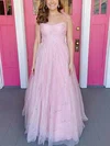 A-line Sweetheart Glitter Floor-length Prom Dresses With Bow #Milly020113229