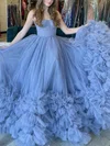 Ball Gown/Princess Sweep Train Sweetheart Tulle Cascading Ruffles Prom Dresses #Milly020113257