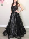 A-line Sweetheart Tulle Lace Floor-length Prom Dresses With Beading #Milly020113299
