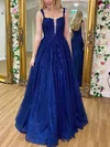 A-line Square Neckline Glitter Floor-length Prom Dresses With Beading #Milly020113300