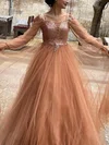 Princess Square Neckline Tulle Floor-length Prom Dresses With Appliques Lace #Milly020113404