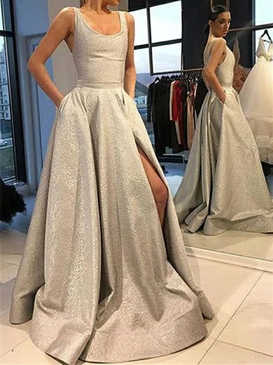 Ball Gown Scoop Neck Glitter Prom Dresses #Milly020113518