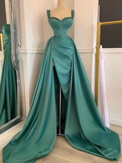 Ball Gown Sweetheart Ruched Satin Prom Dresses With Beading #Milly020113558