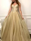 Ball Gown V-neck Tulle Floor-length Prom Dresses #Milly020113644