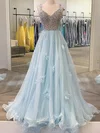 Ball Gown V-neck Chiffon Floor-length Beading Prom Dresses #Milly020113684