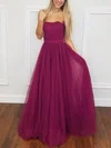 A-line Strapless Tulle Floor-length Prom Dresses With Sashes / Ribbons #Milly020113800