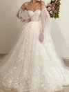 Ball Gown/Princess Sweetheart Lace Tulle Sweep Train Wedding Dresses #Milly00024942