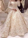 Ball Gown/Princess Off-the-shoulder Lace Sweep Train Wedding Dresses #Milly00024950