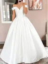 Ball Gown/Princess Off-the-shoulder Satin Sweep Train Wedding Dresses #Milly00025237