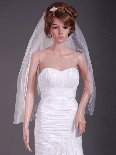 Three-tier Elbow Wedding Veils with Cut Edge #1430183