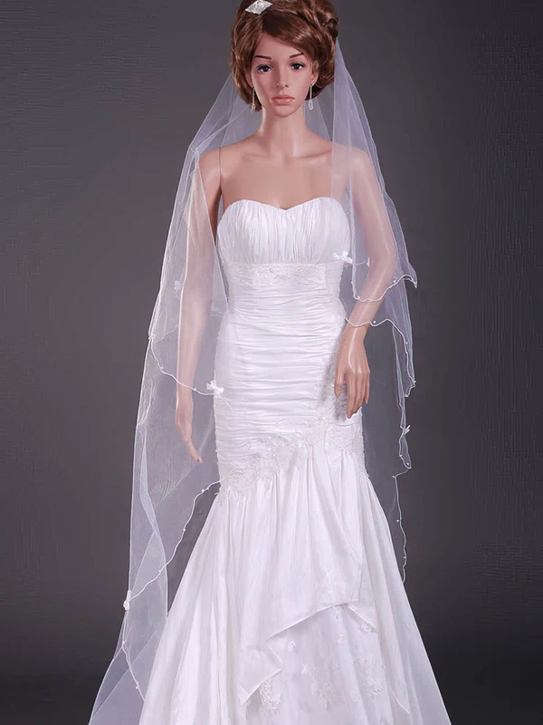 Gorgeous Two-tier Chapel Wedding Veils with Pencil Edge #1430194
