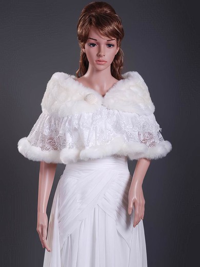 Beautiful Faux Fur/Lace Wedding/Party/Evening Shawls #1420010