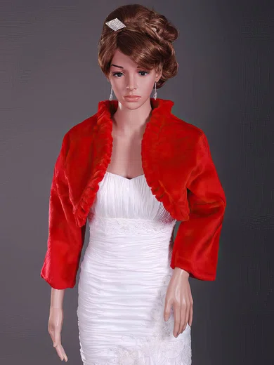 3/4-Length Sleeve Faux Fur Wedding Jackets/Wraps #1420019