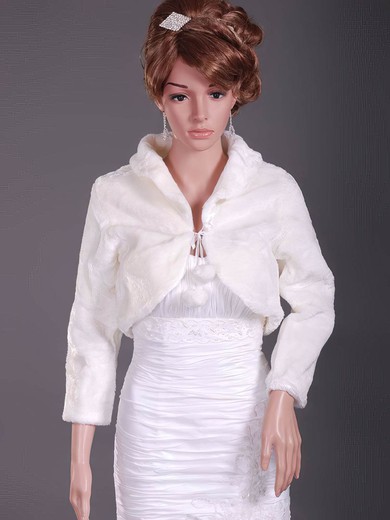 Elegant 3/4-Length Sleeve Faux Fur Wedding Jackets/Wraps/Coats #1420022
