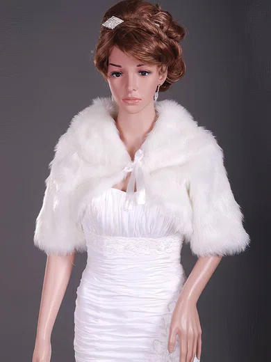 Half-Sleeve Feather/Fur Wedding Jackets/Wraps #1420031