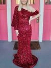 Trumpet/Mermaid Off-the-shoulder Sequined Sweep Train Prom Dresses #Milly020113886