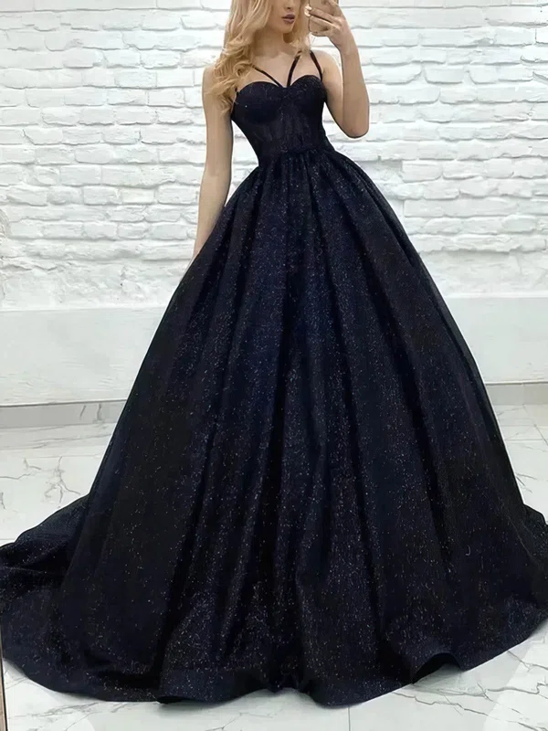 Ball Gown/Princess Sweetheart Glitter Sweep Train Prom Dresses #Milly020113902