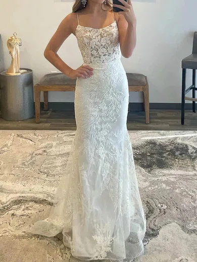 Mermaid Scoop Neck Lace Prom Dresses With Appliques #Milly020113904