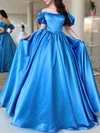 Ball Gown/Princess Off-the-shoulder Satin Sweep Train Prom Dresses #Milly020113945