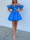 A-line Sweetheart Sequined Silk-like Satin Short/Mini Short Prom Dresses #Milly020113959