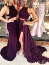 Sheath/Column Scoop Neck Jersey Sweep Train Prom Dresses #Milly020114210
