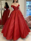 Ball Gown Off-the-shoulder Glitter Floor-length Prom Dresses #Milly020114266