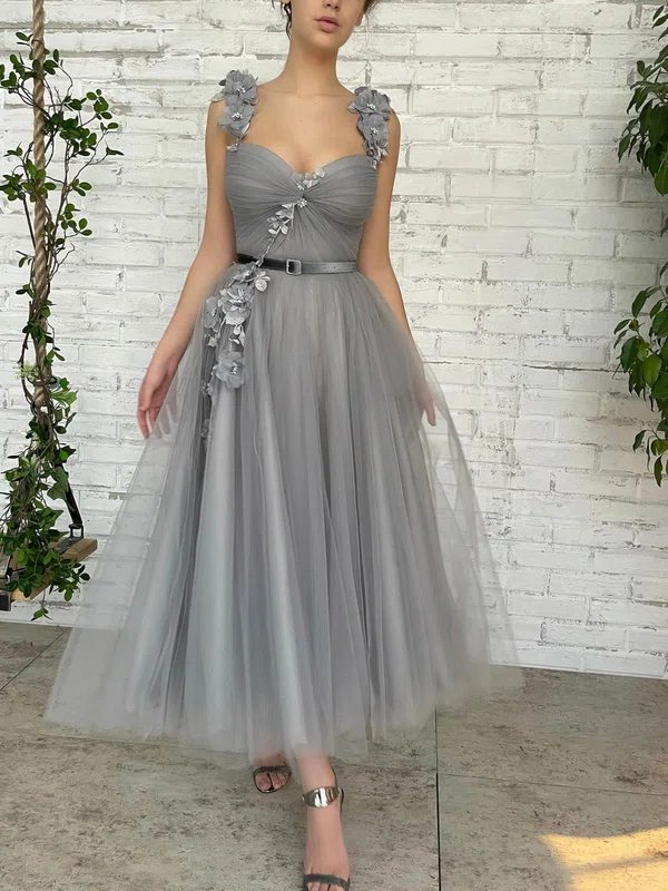 Princess Sweetheart Tulle 3D Floral Long Homecoming Dresses #Milly020114298