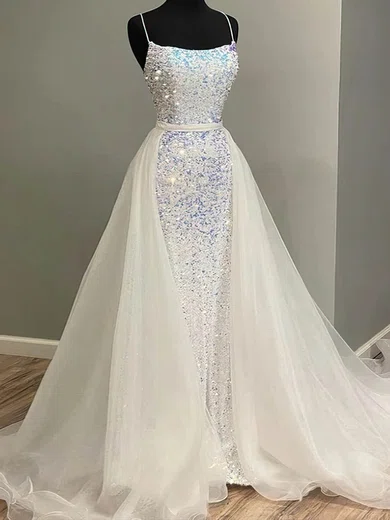 Ball Gown Scoop Neck Sparkly Sequin Tulle Prom Dresses #Milly020114346