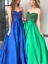 Ball Gown/Princess Sweetheart Satin Sweep Train Prom Dresses With Beading #Milly020114415