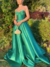A-line Sweetheart Satin Sweep Train Prom Dresses With Split Front #Milly020114466