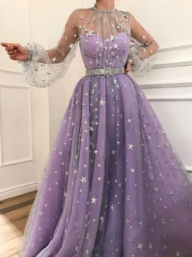 Ball Gown Illusion Tulle Prom Dresses With Puff Sleeve #Milly020114499