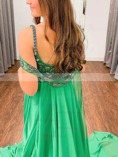 Square Green A Line Cut Out Prom Dress Square Green A Line Cut Out Prom Dress
