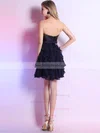 Tiered and Criss Cross Wholesale Dark Navy Chiffon Short/Mini Sweetheart Prom Dress #02051642