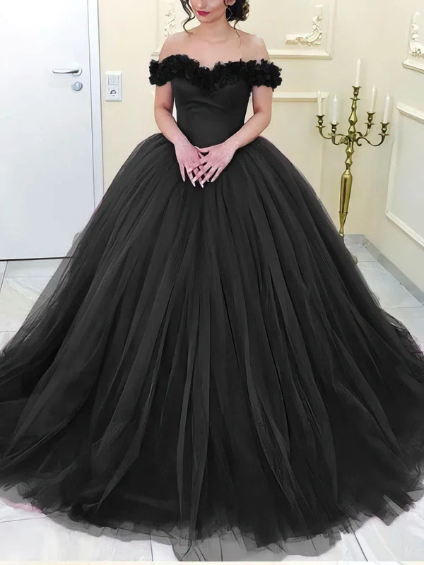 Ball Gown/Princess Off-the-shoulder Tulle Sweep Train Prom Dresses #Milly020114712