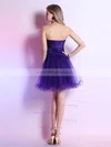 Strapless Wholesale Lilac Tulle Silk-like-Satin with Beading Short/Mini Prom Dresses #02051643