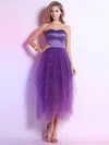 Ball Gown Sweetheart Satin Tulle Tea-length Sequins Prom Dresses #02051644