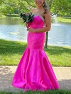 Trumpet/Mermaid Sweetheart Satin Floor-length Prom Dresses With Beading #Milly020114759