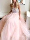 Princess Strapless Tulle Floor-length Prom Dresses With Pearl Detailing #Milly020114786