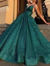 Ball Gown/Princess Floor-length V-neck Glitter Prom Dresses #Milly020114927