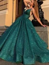 Ball Gown/Princess Floor-length V-neck Glitter Prom Dresses #Milly020114927