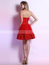 Short/Mini Red Satin Tulle Appliques and Bow Beautiful Sweetheart Prom Dress #02051649