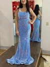 Trumpet/Mermaid Square Neckline Sequined Sweep Train Prom Dresses #Milly020115002