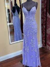 Sheath/Column V-neck Tulle Floor-length Appliques Lace Prom Dresses #Milly020115009