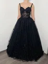 Ball Gown Sweetheart Tulle Floor-length Prom Dresses With Appliques Lace #Milly020115056