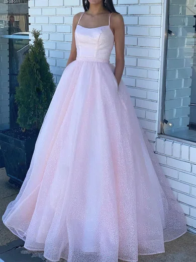 Ball Gown Scoop Neck Floor-length Glitter Prom Dresses #Milly020115260
